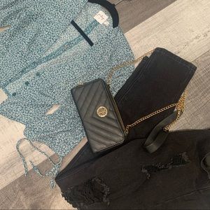 Shirt, pants, and purse